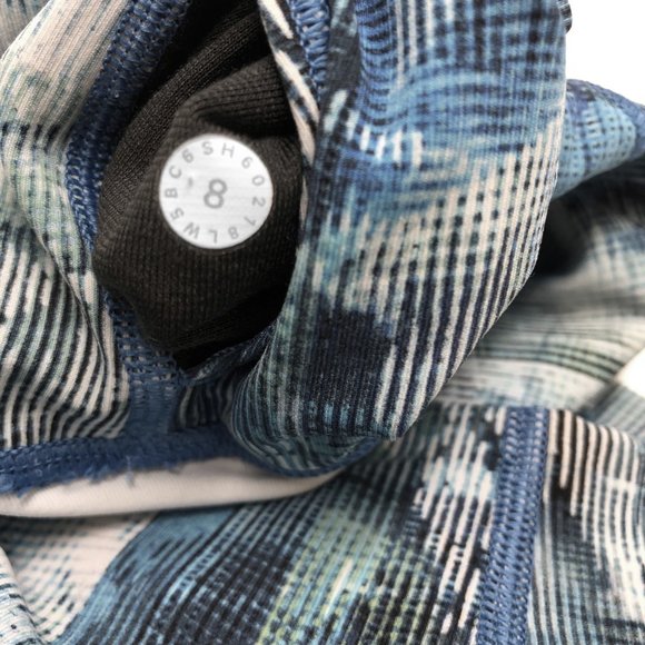 LULULEMON Wunder Under High Rise Leggings Sun Dazed Multi Blue Green Crops Sz 6 - Picture 4 of 5